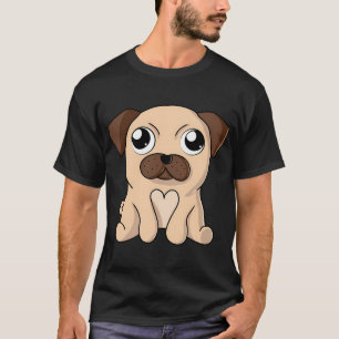 Pug Dog Cute Kawaii - Digital Art T-Shirt
