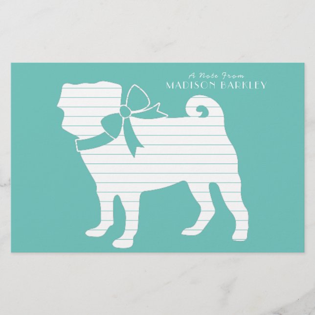 Pug Dog Cute Stationery (Front)
