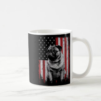 Pug Dog Dad Mum America 4th of July Patriotic USA Coffee Mug