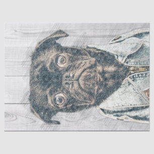Pug Dog Decoupage Tissue Paper