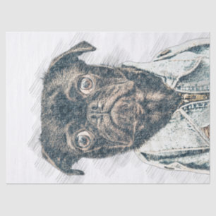 Pug Dog Decoupage Tissue Paper