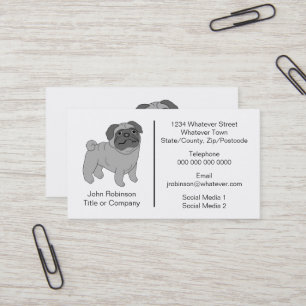 Pug Dog Design Grooming Parlour Business Card