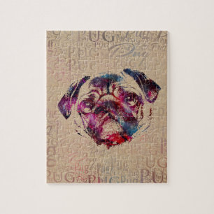 Pug dog Digital Art Jigsaw Puzzle