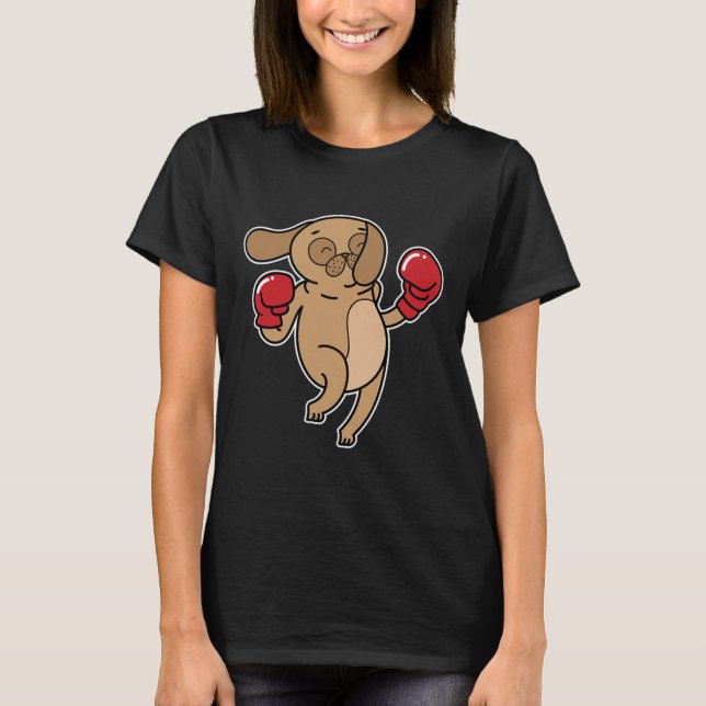Pug Dog Does Boxing  T-Shirt (Front)