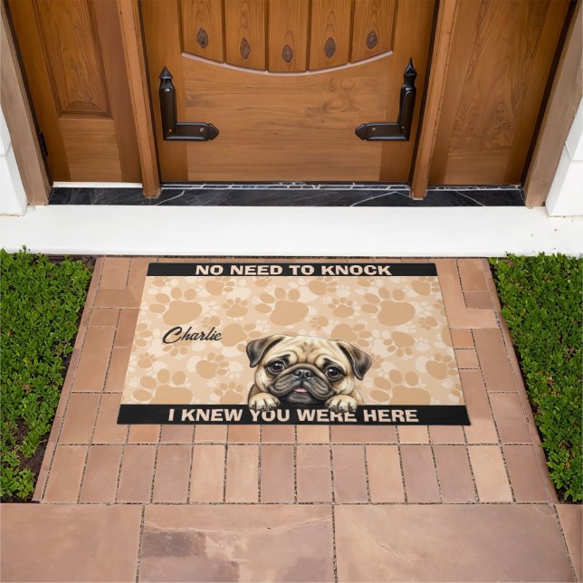 PUG DOG  DOORMAT (Outdoor)