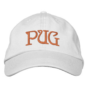 PUG DOG EMBROIDERED HAT