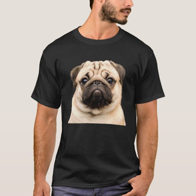 Pug Dog Face Close Up T-Shirt (Front)