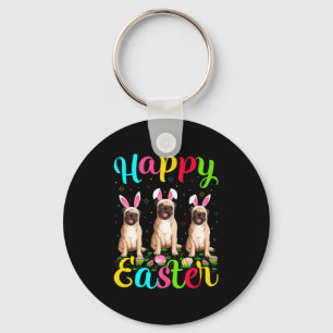 Pug Dog Funny Easter Egg Bunny Pug Happy Easter T Key Ring