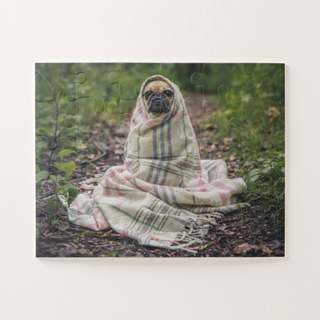 PUG DOG FUNNY JIGSAW PUZZLE EASY OVERSIZED PEICES (Horizontal)