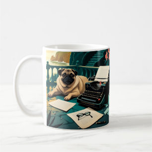 Pug Dog gentleman vintage Coffee Mug