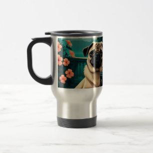 Pug Dog gentleman vintage  Travel Mug