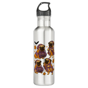 Pug Dog Ghost Halloween Spooky 710 Ml Water Bottle