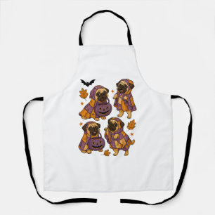 Pug Dog Ghost Halloween Spooky Apron