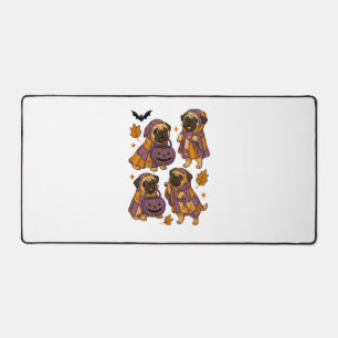 Pug Dog Ghost Halloween Spooky Desk Mat
