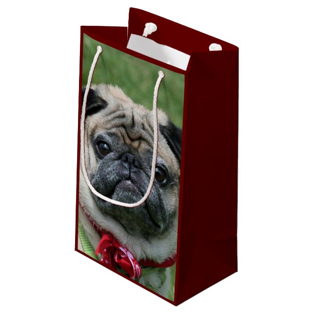 Pug dog gift bag (Back Angled)