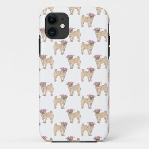 Pug Dog Girl pattern iPhone 11 Case