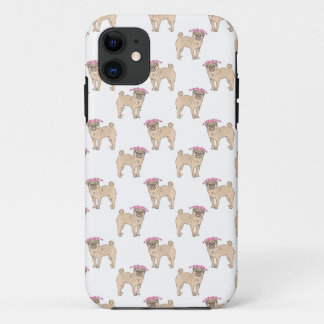 Pug Dog Girl pattern iPhone 11 Case