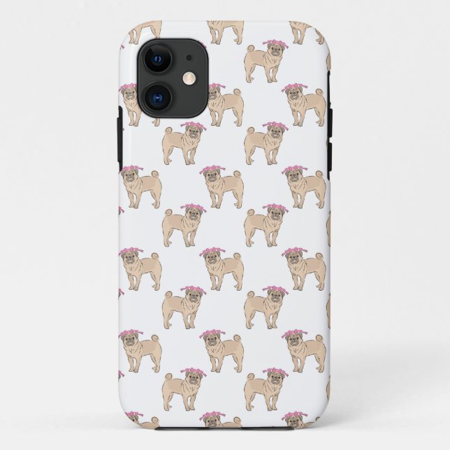Pug Dog Girl pattern Case-Mate iPhone Case (Back)
