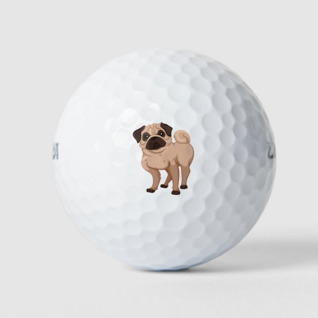 Pug dog golf balls (Front)