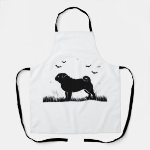 Pug Dog ? Halloween Moon Silhouette Classic T-Shir Apron