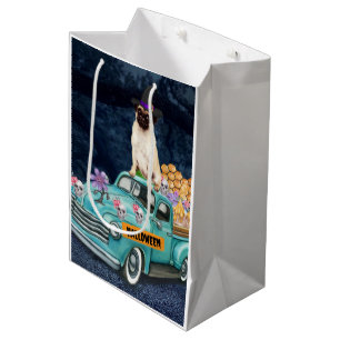 Pug Dog Halloween Truck Scary Night Medium Gift Bag