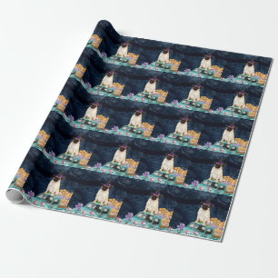 Pug Dog Halloween Truck Scary Night Wrapping Paper