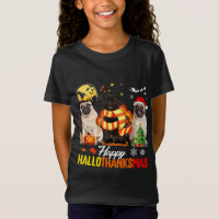 Pug Dog Happy Hallothanksmas Cute Pug Dog Thanksgi