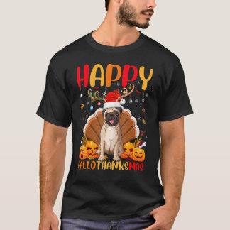 Pug Dog  Happy Pug Hellothanksmas T-Shirt