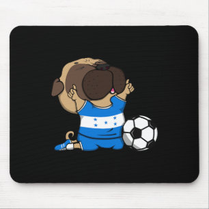 Pug Dog Honduras Soccer Fans Jersey Honduran Footl Mouse Mat