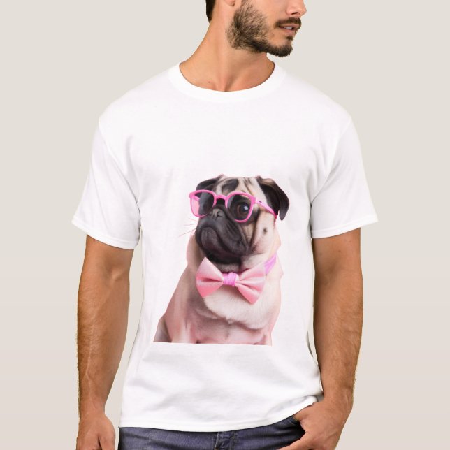 pug dog in a bow T-Shirt (Front)