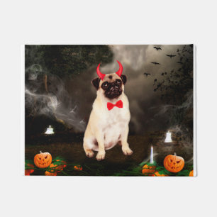 Pug Dog in Halloween Costume Doormat