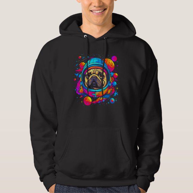 Pug Dog in Space Hoodie (Front)