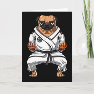 Pug Dog Karate Martial Arts Kickboxing Jiu Jitsu B Card