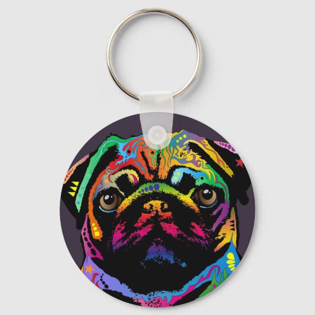 Pug Dog Key Ring (Front)