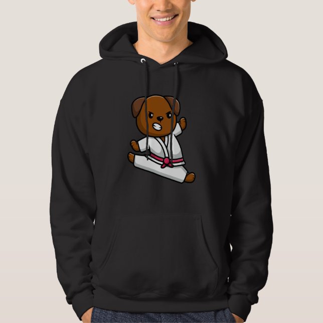 Pug Dog Knows Karate Dog Karate Dog Hoodie (Front)