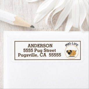 Pug Dog Life Return Address Labels