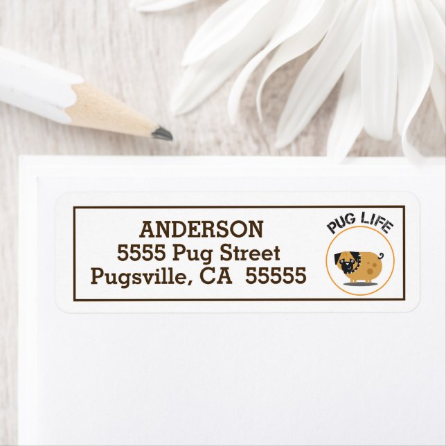 Pug Dog Life Return Address Labels (Insitu)