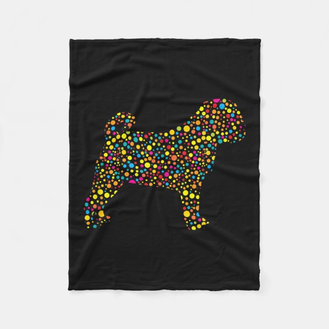 Pug Dog Lka Dot International Dot Day  Fleece Blanket (Front)