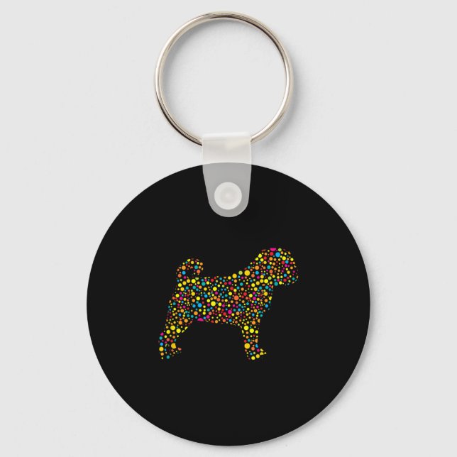 Pug Dog Lka Dot International Dot Day  Key Ring (Front)