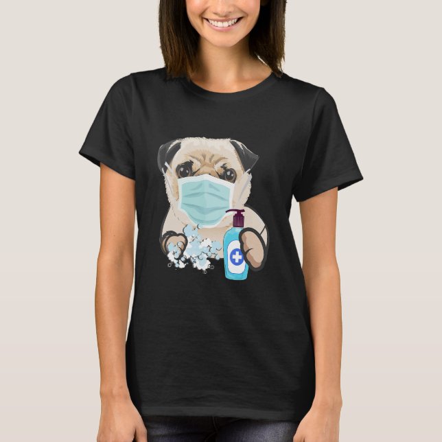 Pug Dog Lover Face Mask Health Flu Cold Cute Pug T-Shirt (Front)