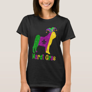 Pug Dog Lover Mardi Gras Carnival Jester T-Shirt