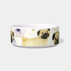 Pug dog lover patterned pet bowl