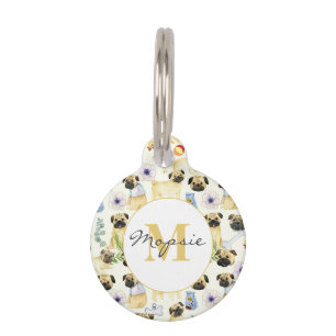 Pug dog lover personalised pet  tag
