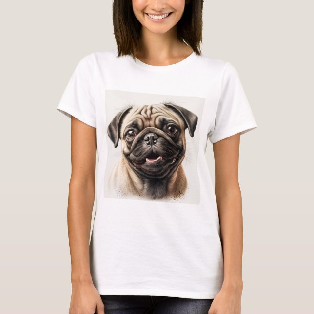 Pug dog lover T-shirt dog mum T-shirt (Front)