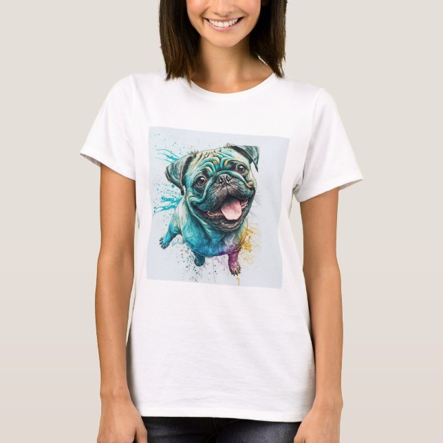 Pug dog lover T-shirt dog mum T-shirt (Front)