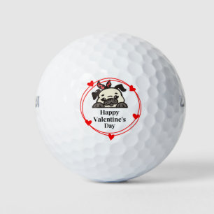 Pug Dog Lovers for Valentine's Day  Golf Balls