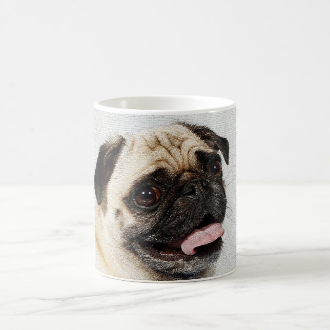 pug dog morning coffee mug (Center)