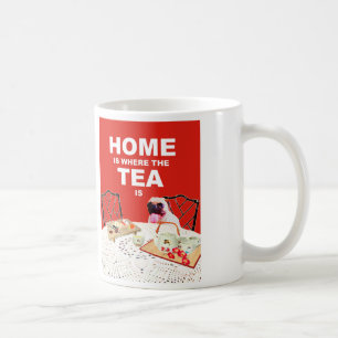 Pug Dog Mug - Home is where the Tea is
