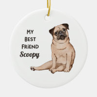 Pug Dog My Best Friend Custom Name  Car Magnet
