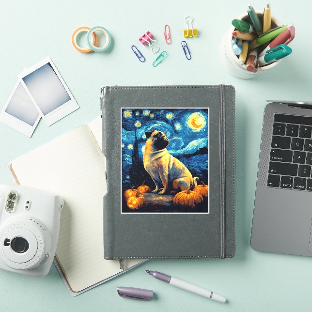 Pug dog of van gogh starry night halloween Funny J (iPad Cover)